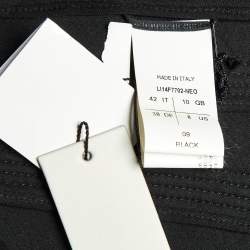 Rick Owens Black Leather Zip-Up Knit Paneled Biker Jacket M