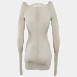 Rick Owens Grey Jersey Detail Shoulder Long Sleeve Top M