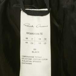 Pre Owned Rick Owens Black Cotton Midi Skirt L