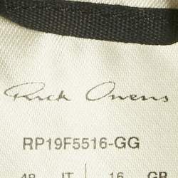 Pre Owned Rick Owens Black Textured Cotton Blend Off-Shoulder Maxi Dress L