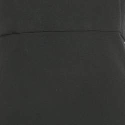 Pre Owned Rick Owens Black Textured Cotton Blend Off-Shoulder Maxi Dress L