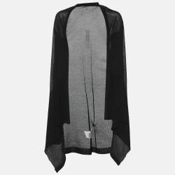 Rick Owens Black Stretch Knit Cardigan M