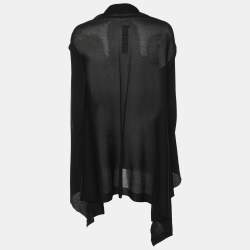 Rick Owens Black Stretch Knit Cardigan M