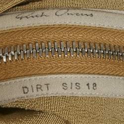 Pre Owned Rick Owens Green Stretch Cotton Asymmetric Midi Dress M