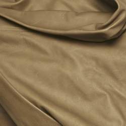 Pre Owned Rick Owens Fern Green Leather Draped Zip-Up Jacket M