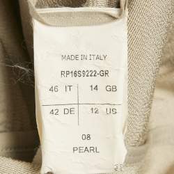 Pre Owned Rick Owens Pearl Green Zip-Up Off-Shoulder Top L