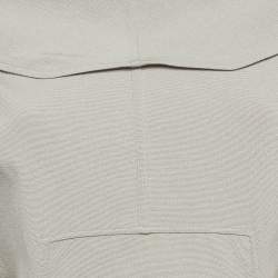 Pre Owned Rick Owens Pearl Green Zip-Up Off-Shoulder Top L