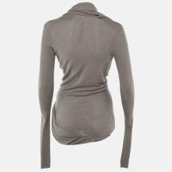 Pre Owned Rick Owens Grey Knit Knot Detail Top S