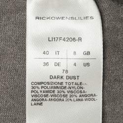 Pre Owned Rick Owens Grey Knit Knot Detail Top S