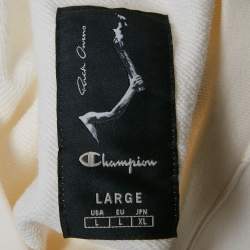 Pre Owned Rick Owens X Champions Off-White Embroidered Cotton Tank Top L