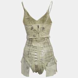 مملوكة مسبقًا قميص وسروال ريك أوينز دنيم بيج بلاتينيوم بمهمل XS