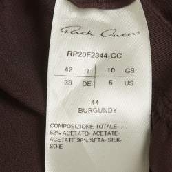 Pre Owned Rick Owens Brown Crepe Ruffled Midi Skirt M