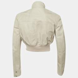 Pre Owned Rick Owens Beige Kangaroo Leather Jacket M
