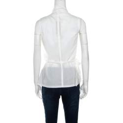 Rick Owens Madopolam Milk White Cotton Sleeveless Wrap Top M
