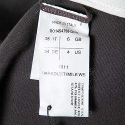 Rick Owens Darkdust Brown Cotton Asymmetric Hem Contrast Trim Sleeveless Jacket S