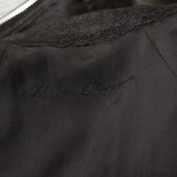 Rick Owens Black Leather Low Neck Biker Jacket S