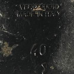 Pre Owned Rick Owens Black Leather Platform Knee Length Boots Size 40