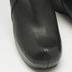 Pre Owned Rick Owens Black Leather Platform Knee Length Boots Size 40
