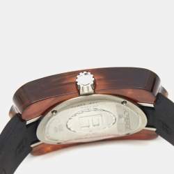 Robergé White Acetate Stainless Steel Rubber Altair 2810 Women's Wristwatch 34 mm 