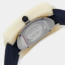 Pre Owned Robergé White Acetate Stainless Steel Rubber Colored Crystals Altair Women's Wristwatch 34 mm