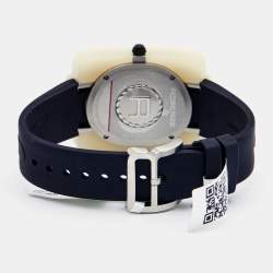 Pre Owned Robergé White Acetate Stainless Steel Rubber Colored Crystals Altair Women's Wristwatch 34 mm