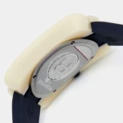 Pre Owned Robergé White Acetate Stainless Steel Rubber Colored Crystals Altair Women's Wristwatch 34 mm