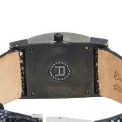 Pre Owned Roberge Black PVD Coated Stainless Steel Stingray Black Diamond Corvus Women's Wristwatch 26 mm