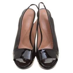 Robert Clergerie Black Leather Slingback Sandals Size 38