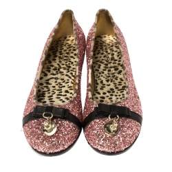 Roberto Cavalli Angels Pink Glitters Ballet Flats Size 37