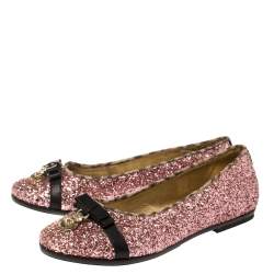 Roberto Cavalli Angels Pink Glitters Ballet Flats Size 37