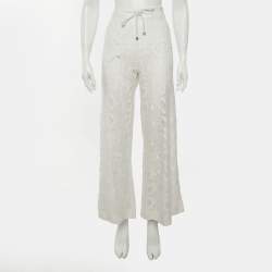 مملوكة مسبقًا Roberto Cavalli Beachwear White Lace Cover Up Pants M