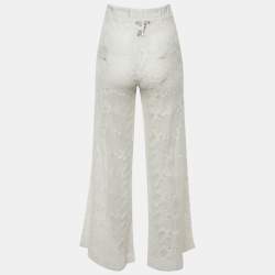 مملوكة مسبقًا Roberto Cavalli Beachwear White Lace Cover Up Pants M