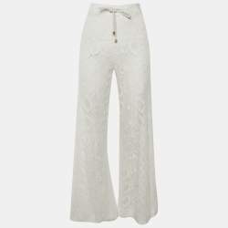 Pre Owned Roberto Cavalli Beachwear White Lace Cover Up Pants M