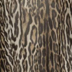 Roberto Cavalli Beachwear Brown Animal Print V Neck Kaftan M