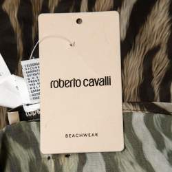 Roberto Cavalli Beachwear Brown Animal Print V Neck Kaftan M