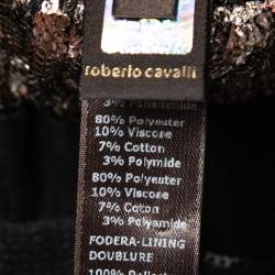 Roberto Cavalli Gym Brown Metallic Sequined Jogger Pants M