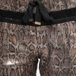 Roberto Cavalli Gym Brown Metallic Sequined Jogger Pants M