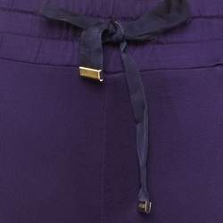 Pre Owned Roberto Cavalli Gym Purple Crepe Side Sequin Trim Trousers L