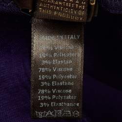 Pre Owned Roberto Cavalli Gym Purple Crepe Side Sequin Trim Trousers L