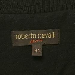 مملوكة مسبقًا Roberto Cavalli Gym Metallic Gold Snakeskin Patterned Polyester Sequin Sweatshirt & Jogger Set M