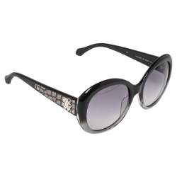 Pre Owned Roberto Cavalli Black/Grey Gradient Tejat RC983S Oversized Sunglasses
