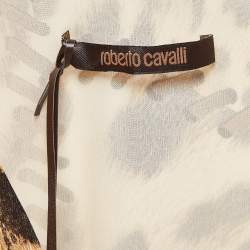 Pre Owned Roberto Cavalli Brown Leopard Print Silk Jumpsuit M