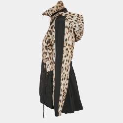 Pre Owned Roberto Cavalli Black Jaguar Print Synthetic Heritage Jacket M