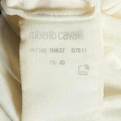 Roberto Cavalli White Macro Tiger Twiga Print Knit Cut-Out Mini Dress S