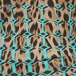 Pre Owned Roberto Cavalli Brown Printed Jersey Short Dress S