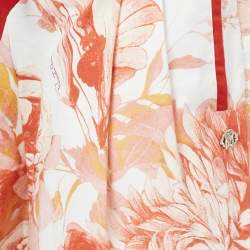 Pre Owned Roberto Cavalli White Floral Print Cotton Tie-Up Waist Detail Shorts XS