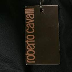 Pre Owned Roberto Cavalli Black Cotton Flared Maxi Skirt S