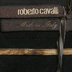 Pre Owned Roberto Cavalli Black Cotton Flared Maxi Skirt S