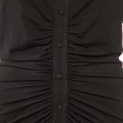 Pre Owned Roberto Cavalli Black Jersey Ruched Bodycon Dress M