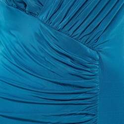 مملوكة مسبقًا Roberto Cavalli Blue Jersey Ruched Sleeveless Short Dress M